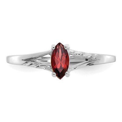 10K White Gold Garnet Marquise Ring – view 5