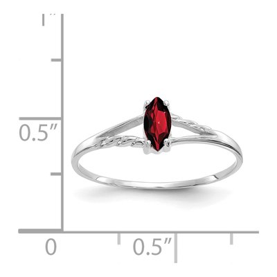 10K White Gold Garnet Marquise Ring – view 6