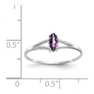 10K White Gold Amethyst Marquise Ring – view 5