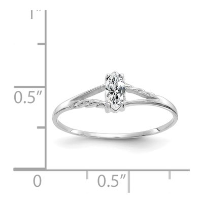 10K White Gold White Topaz Marquise Ring – view 6