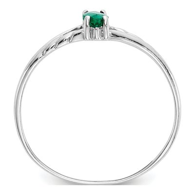 10K White Gold Emerald Marquise Ring – view 3