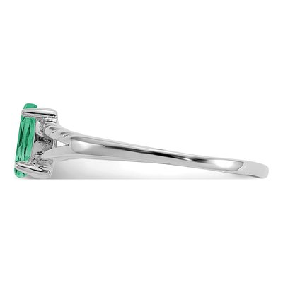 10K White Gold Emerald Marquise Ring – view 4