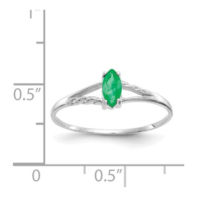 10K White Gold Emerald Marquise Ring – view 6
