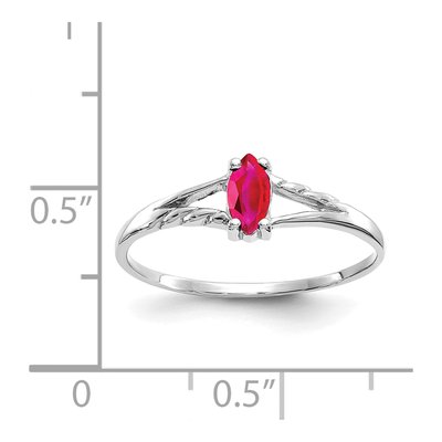 10K White Gold Ruby Marquise Ring – view 6