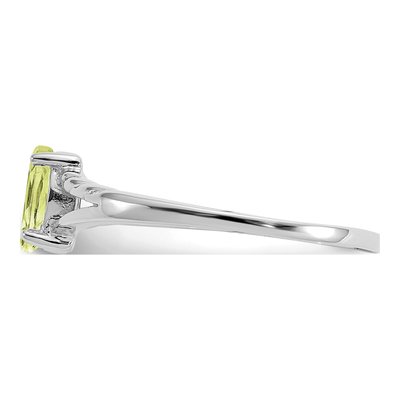 10K White Gold Peridot Marquise Ring – view 4