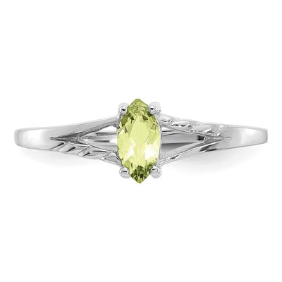 10K White Gold Peridot Marquise Ring – view 5