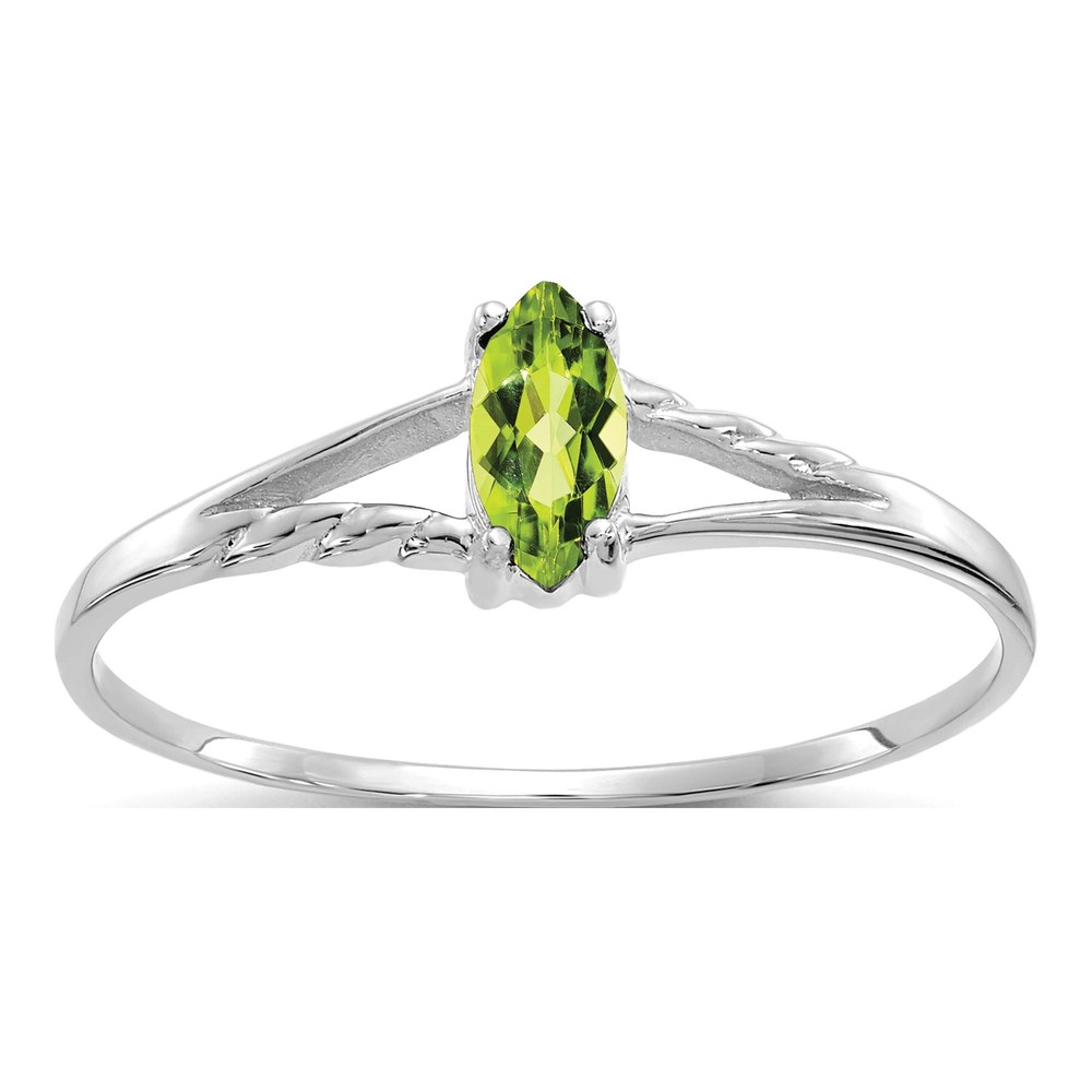 10K White Gold Peridot Marquise Ring