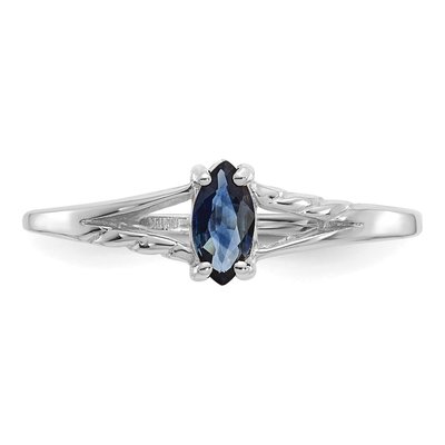 10K White Gold Sapphire Marquise Ring – view 5