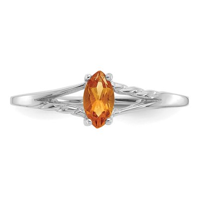 10K White Gold Citrine Marquise Ring – view 5