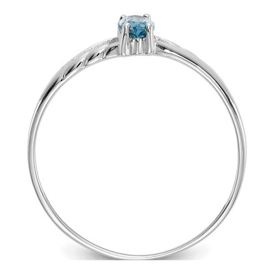 10K White Gold Swiss Blue Topaz Marquise Ring – view 3