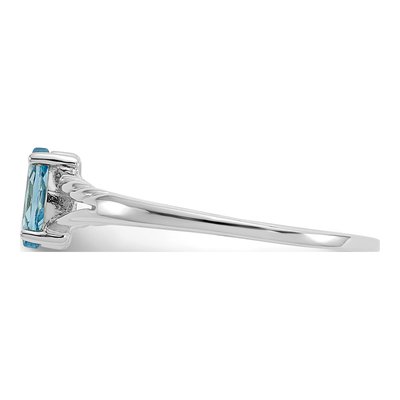 10K White Gold Swiss Blue Topaz Marquise Ring – view 4