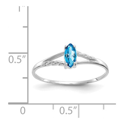 10K White Gold Swiss Blue Topaz Marquise Ring – view 6