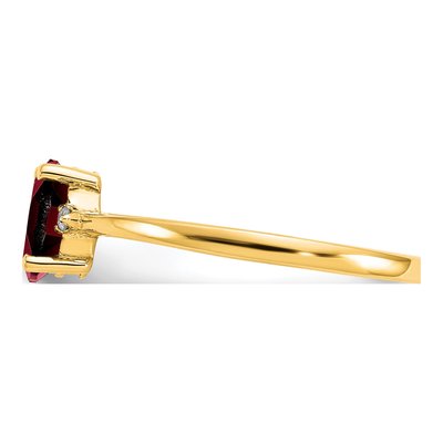 10K Yellow Gold Garnet & Diamond Oval January Birthstone Ring – view 4
