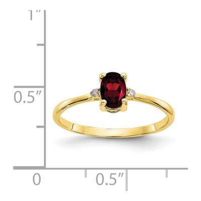 10K Yellow Gold Garnet & Diamond Oval January Birthstone Ring – view 6