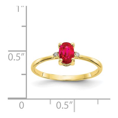 10K Yellow Gold Ruby & Diamond Birthstone Ring – view 6