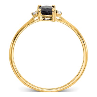 10K Yellow Gold Sapphire & Diamond Birthstone Ring – view 3