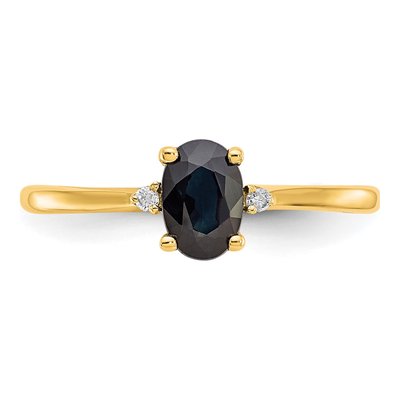 10K Yellow Gold Sapphire & Diamond Birthstone Ring – view 5