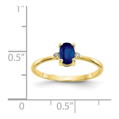 10K Yellow Gold Sapphire & Diamond Birthstone Ring – view 6