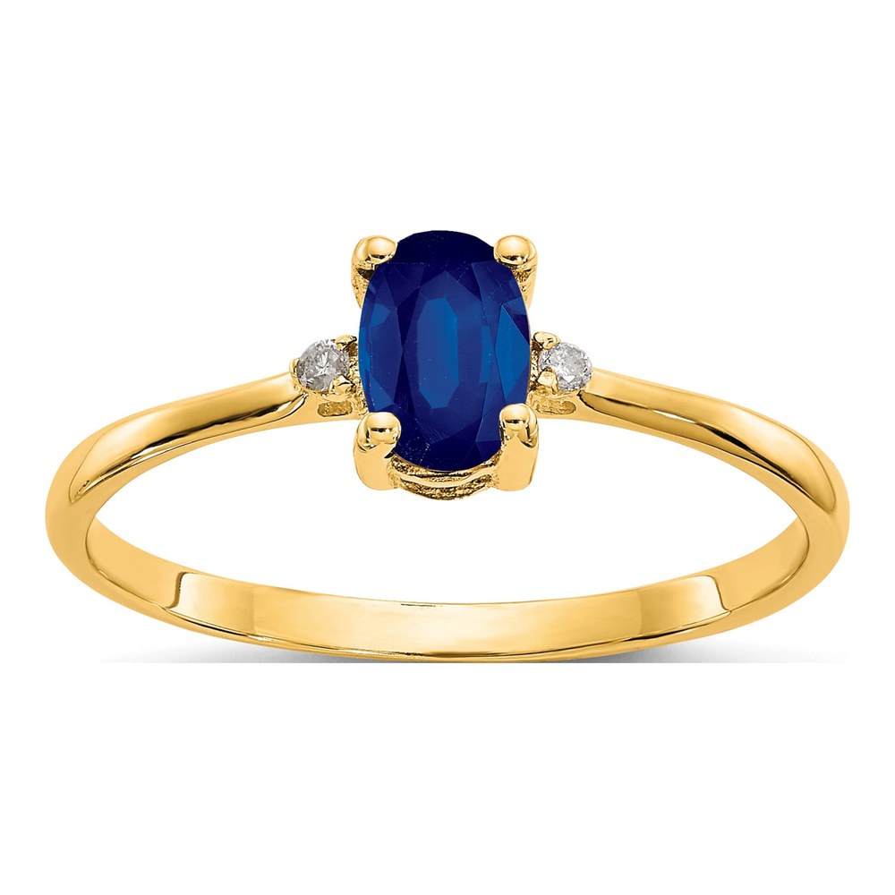 10K Yellow Gold Sapphire & Diamond Birthstone Ring
