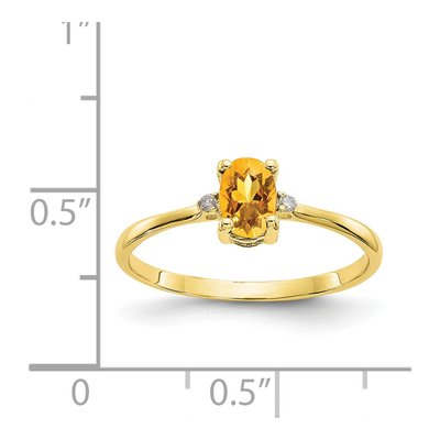 10K Yellow Gold Citrine & Diamond Birthstone Ring – view 6