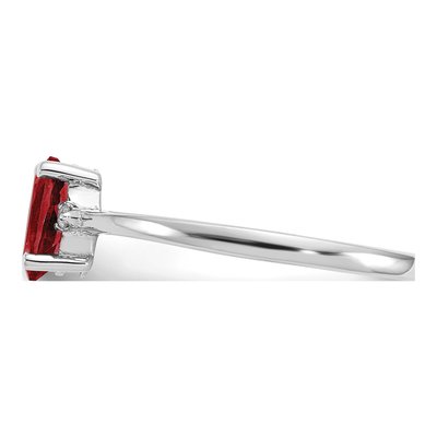 10K White Gold Garnet & Diamond Oval January Birthstone Ring – view 4