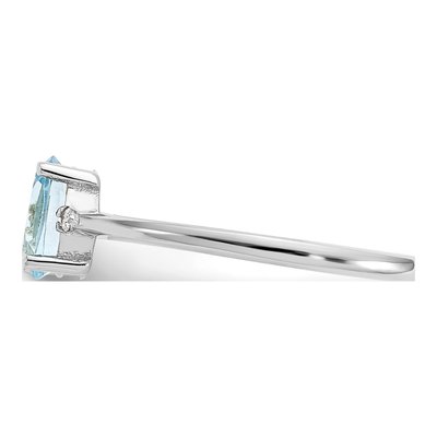 10K White Gold Aquamarine & Diamond Birthstone Ring – view 4
