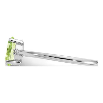 10K White Gold Peridot & Diamond Birthstone Ring – view 4