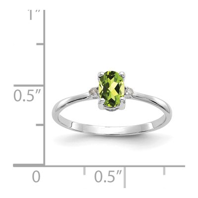 10K White Gold Peridot & Diamond Birthstone Ring – view 6