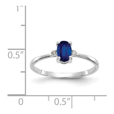 10K White Gold Sapphire & Diamond Birthstone Ring – view 6
