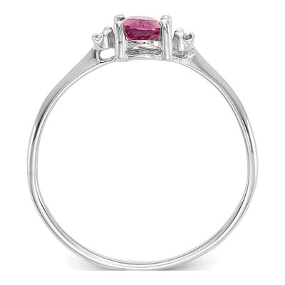 10K White Gold Pink Tourmaline & Diamond Ring – view 3