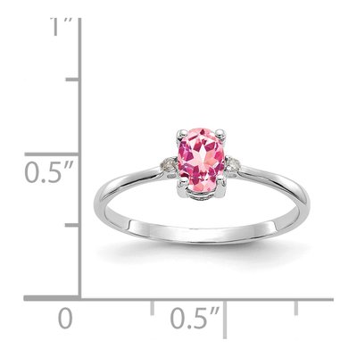 10K White Gold Pink Tourmaline & Diamond Ring – view 6