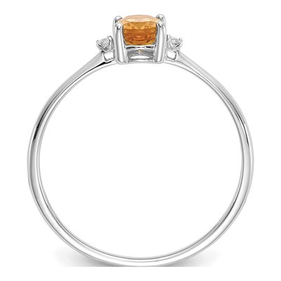 10K White Gold Citrine & Diamond Birthstone Ring – view 3