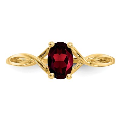 10K Yellow Gold Garnet January Birthstone Ring – view 6