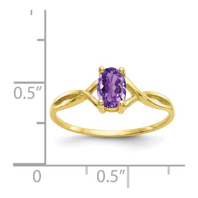10K Yellow Gold Amethyst February Ring – view 5