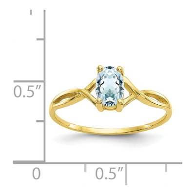 10K Yellow Gold Aquamarine Birthstone Ring – view 5