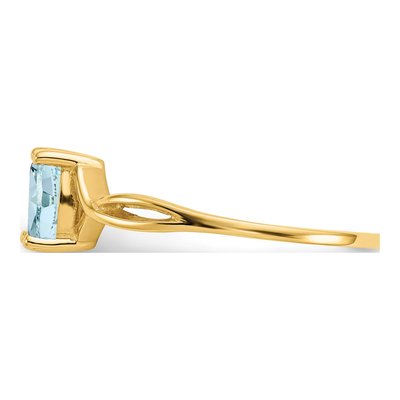 10K Yellow Gold Aquamarine Birthstone Ring – view 6