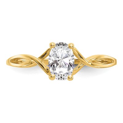 10K Yellow Gold White Topaz Birthstone Ring – view 6