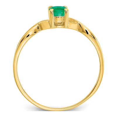 10K Yellow Gold Emerald May Birthstone Ring – view 3