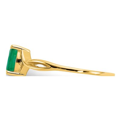10K Yellow Gold Emerald May Birthstone Ring – view 4