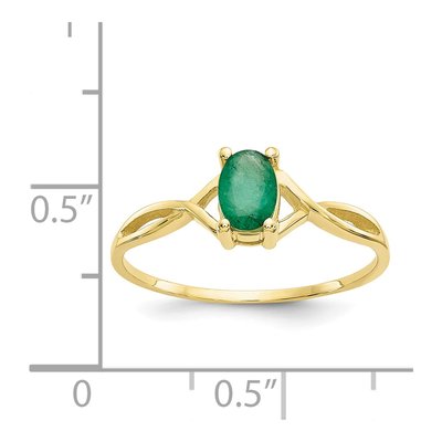 10K Yellow Gold Emerald May Birthstone Ring – view 5