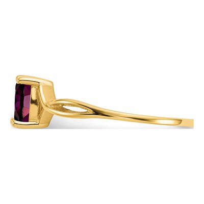 10K Yellow Gold Rhodolite Garnet Oval June Birthstone Ring – view 4