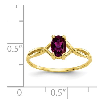 10K Yellow Gold Rhodolite Garnet Oval June Birthstone Ring – view 5