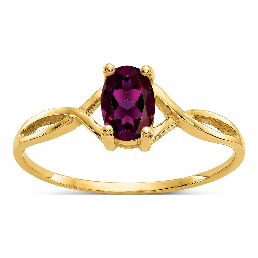 10K Yellow Gold Genuine Rhodolite Garnet Ring