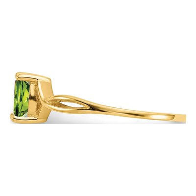 10K Yellow Gold Peridot Oval August Birthstone Ring – view 4