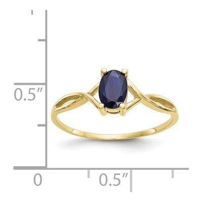 10K Yellow Gold Sapphire Oval Ring – view 5
