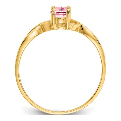10K Yellow Gold Pink Tourmaline Ring – view 3