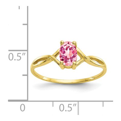 10K Yellow Gold Pink Tourmaline Ring – view 5