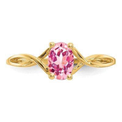 10K Yellow Gold Pink Tourmaline Ring – view 6
