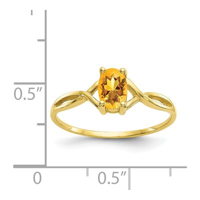 10K Yellow Gold Citrine Oval November Birthstone Ring – view 5