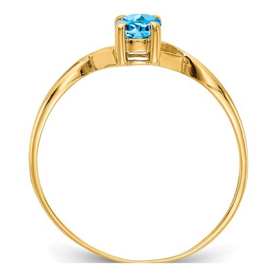 10K Yellow Gold Swiss Blue Topaz Ring – view 3